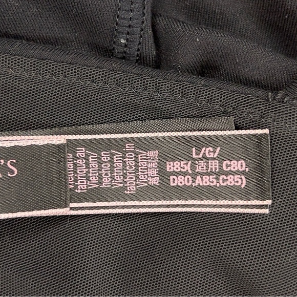 LARGE VICTORIAS SECRET BLACK BRALETTE CASUAL LINED WIREFREE STRAPPY BACK ACCENT - Picture 8 of 11